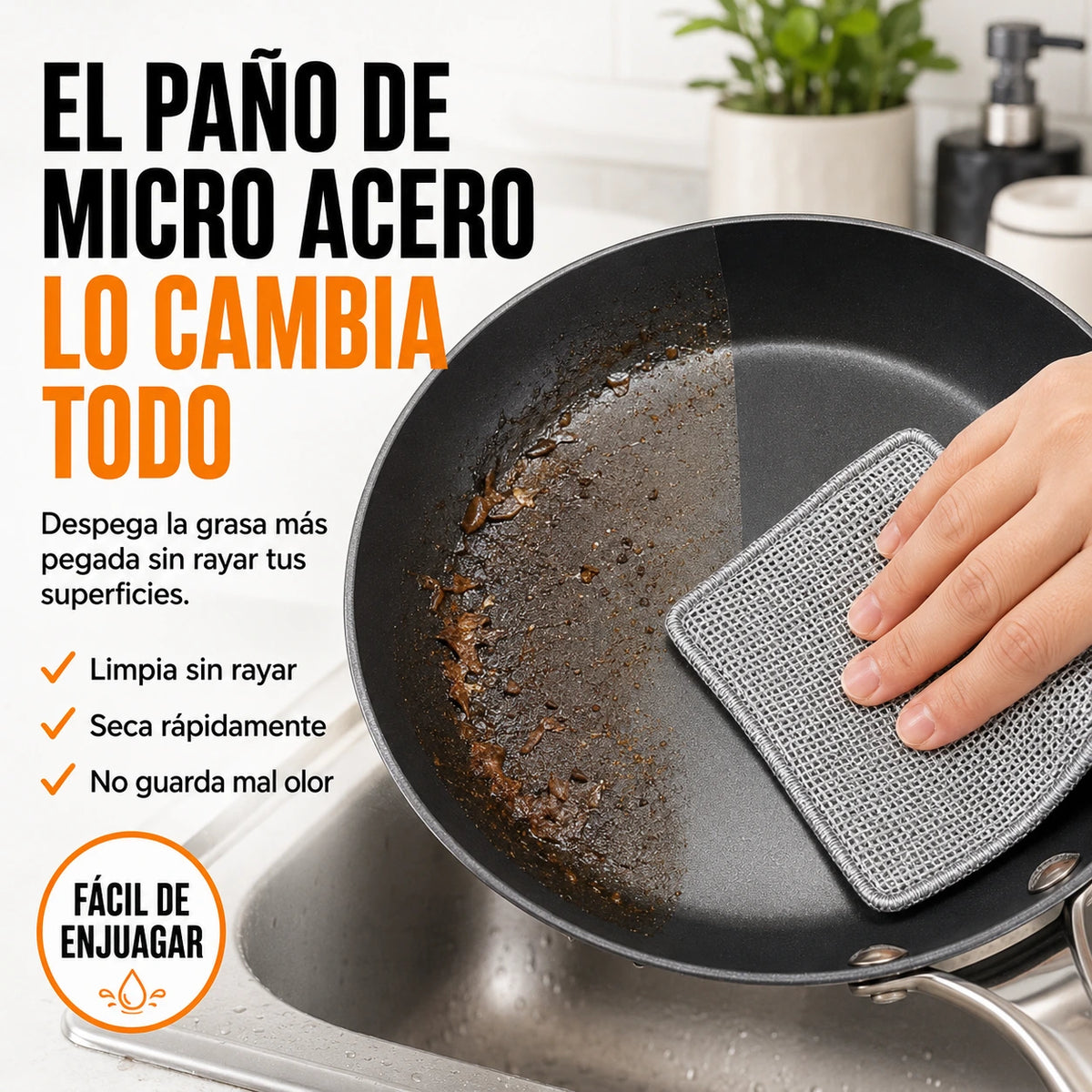 Pack 5 Paños de Micro Acero Multiusos