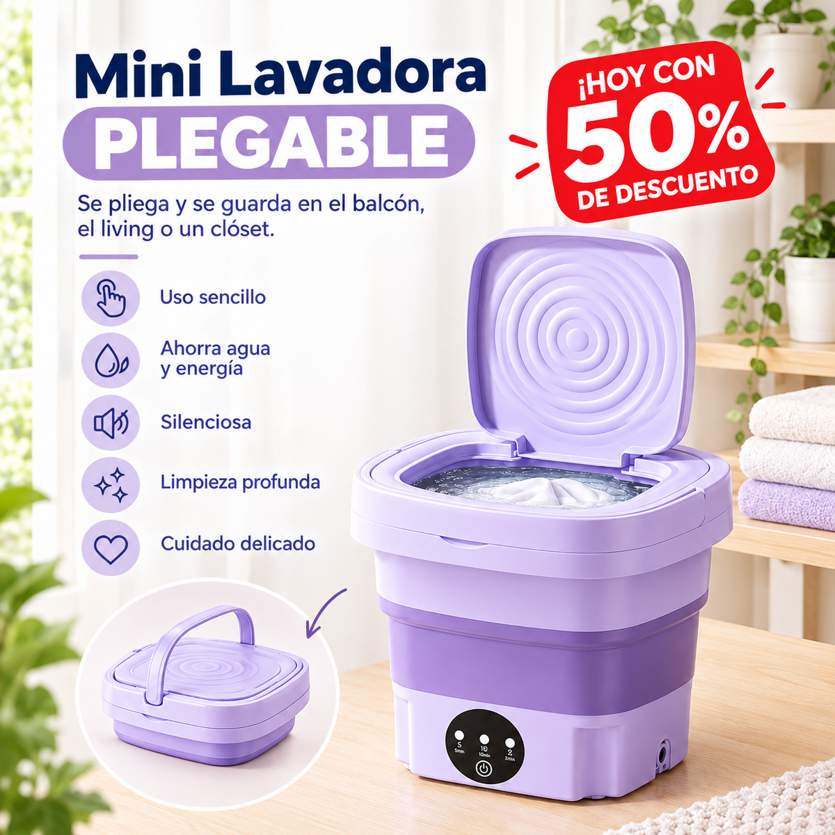 Mini Lavadora Plegable
